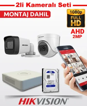 Hikvision AHD 2li Kamera Sistemi Seti