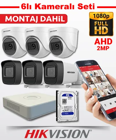 Hikvision AHD 6li Kamera Sistemi Seti